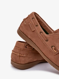 Pánske kožené mokasíny Big Star - Camel