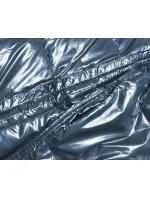 Obojstranná metalická zimná bunda tmavomodrá a béžová (p21-7901-99+62)