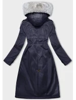 Tmavě dámská zimní bunda parka s kožešinou model 21247301 - S'WEST