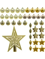 DEKORATÍVNE PLASTOVÉ OZDOBY BEZPEČNÉ 40KS ZLATÁ SĽUDA