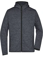 JN Pánská pletená fleecová bunda s kapucí 02.0 dark melange/black model 22487233 - Daiber
