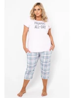 Talianska móda Glamour celá dĺžka 3/4 veľkosť sp. farba: svetloružová/potlač