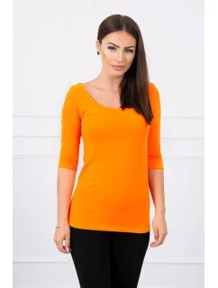 Blúzka s okrúhlym výstrihom oranžová neónová