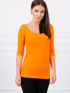 Blúzka s okrúhlym výstrihom oranžová neónová