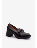 Dámské lodičky na podpatku s ozdobou černé model 21655254 - Boto