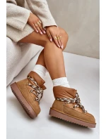 Dámské Sněhule Z Hladké Kůže S Šněrováním  Hnědé model 21674744 - D.Franklin