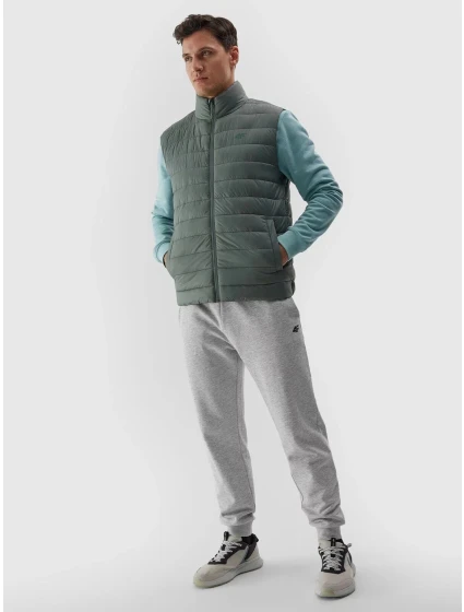 Pánská péřová vesta s model 20437840 výplní zelená - 4F Pánská péřová vesta s model 20437840 výplní zelená - 4F