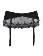 Dámský sexy podvazkový pás  Černá se stříbrnou  model 21798500 - Axami