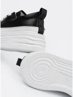 Exkluzívne čierno-biele dámske tenisky na platforme Exkluzívne čierno-biele dámske tenisky na platforme