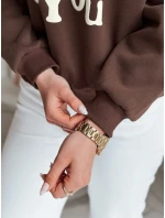 Dámská mikina s potiskem LOVE hnědá Dstreet model 21988189 - FashionStreet
