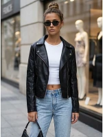 Dámska bunda v štýle Ramones z ekologickej kože, čierna, FashionStreet TY5730 Dámska bunda v štýle Ramones z ekologickej kože, čierna, FashionStreet TY5730