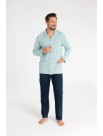 Regina 486 dlhé/r 2XL-3XL z25/26 pánske pyžamo bez zipsu