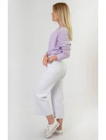 Široké dámske zvonové nohavice v bielej farbe (B102)