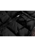 Čierno-hnedá obojstranná dámska zimná bunda (mhm-w556) Čierno-hnedá obojstranná dámska zimná bunda (mhm-w556)