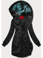 Dlhá čierna dámska mikina (AMG-855B)