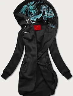 Dlouhá černá dámská mikina model 22360755 - LHD