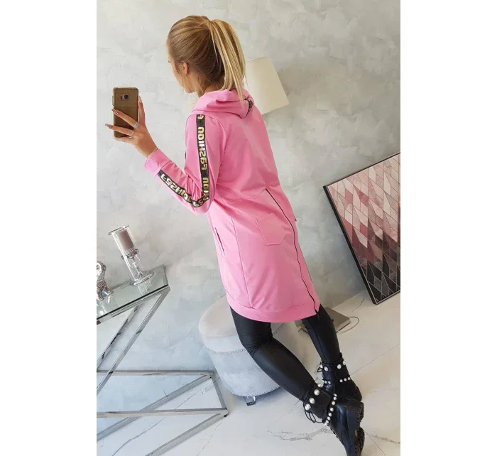 Mikina so zipsom na chrbte svetlo ružová