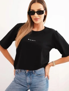 Dámská bavlněná blůza s potiskem Minimal černá