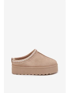 Dětské Mládežnické Sněhule S Vyšíváním Na Platformě Béžové Jolisse