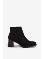 Dámské kotníkové boty na podpatku Eko semiš Černé Marilou Dámské kotníkové boty na podpatku Eko semiš Černé Marilou