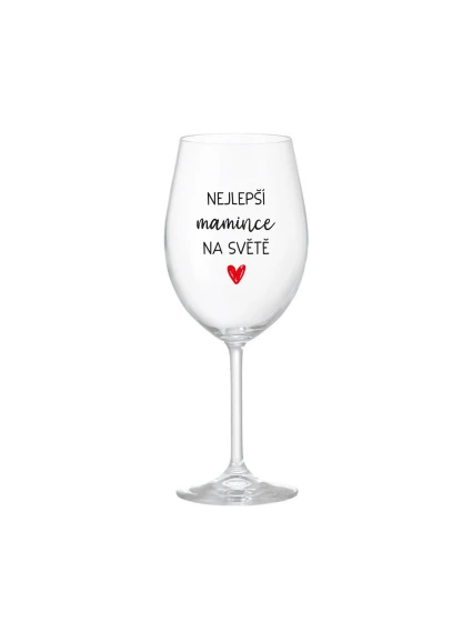 NEJLEPŠÍ MAMINCE NA SVĚTĚ - čirá sklenice na víno 350 ml NEJLEPŠÍ MAMINCE NA SVĚTĚ - čirá sklenice na víno 350 ml