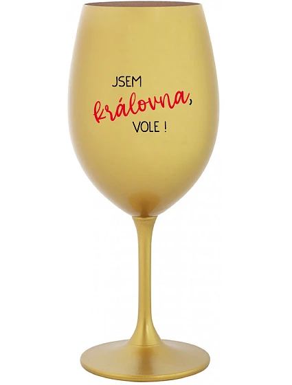 JSEM VOLE! zlatá sklenice na víno 350 ml model 22205631 - Giftela JSEM VOLE! zlatá sklenice na víno 350 ml model 22205631 - Giftela