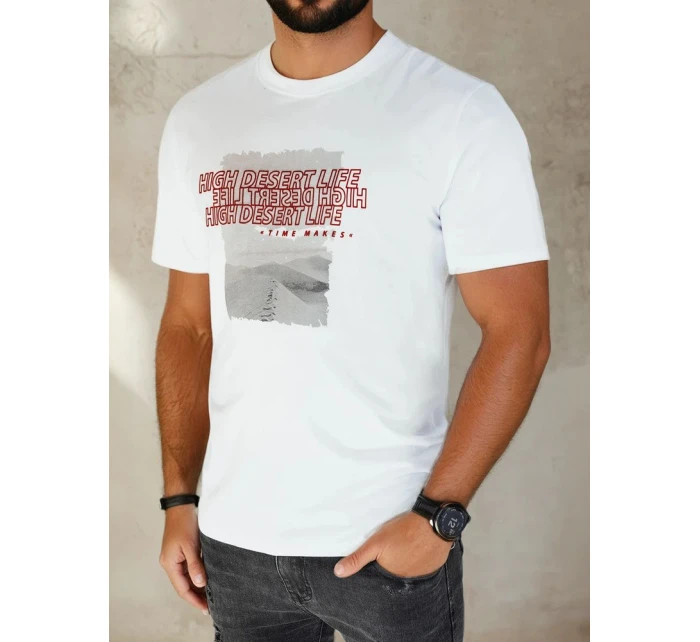 Pánské bílé tričko s potiskem Dstreet model 21975041 - FashionStreet Pánské bílé tričko s potiskem Dstreet model 21975041 - FashionStreet