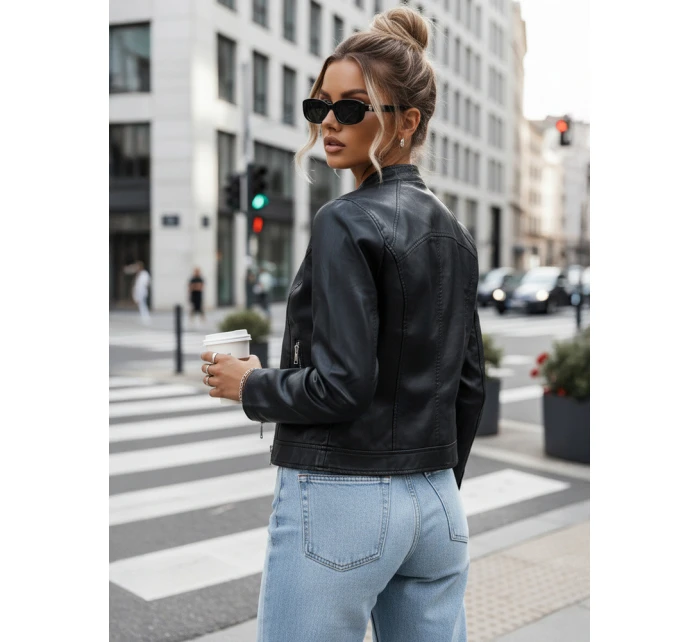 Dámska kožená bunda TIFANNY black FashionStreet TY4548