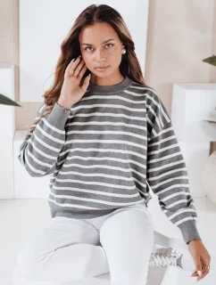 FashionStreet sivý pruhovaný dámsky sveter MY2540