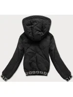 Čierna dámska bunda typu "bomber" (B8098-1)