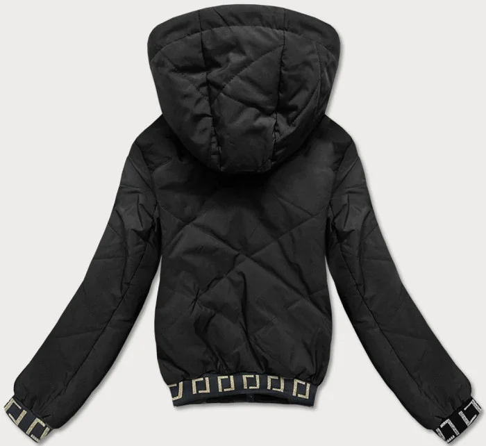 Čierna dámska bunda typu "bomber" (B8098-1)