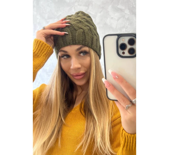Fleecová čiapka Agnes K239 khaki