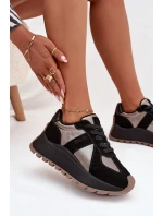 Zamszowe Sneakersy Damskie Ocieplane Na Platformie Big Star OO274A217 HI-POLY SYSTEM Czarne