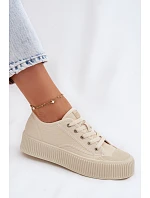 Dámské tenisky na platformě Big Star TT274271 Béžové