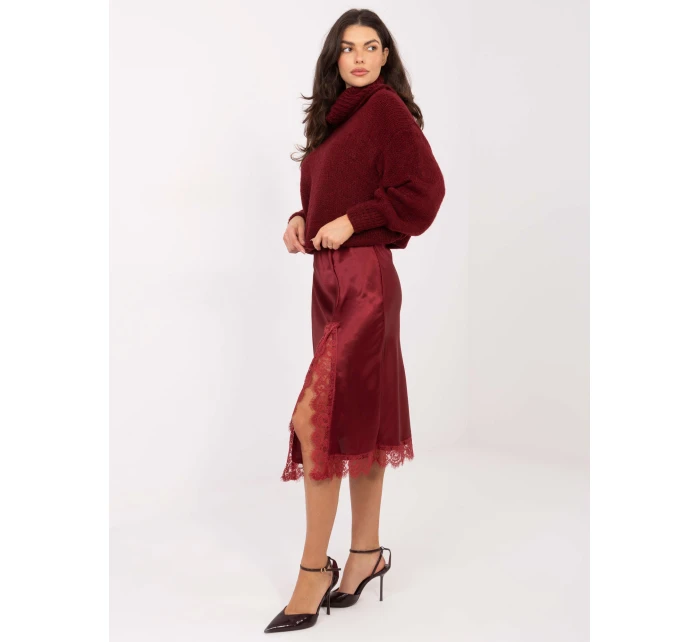 Spódnica MI SD model 21787890 bordowy - FPrice