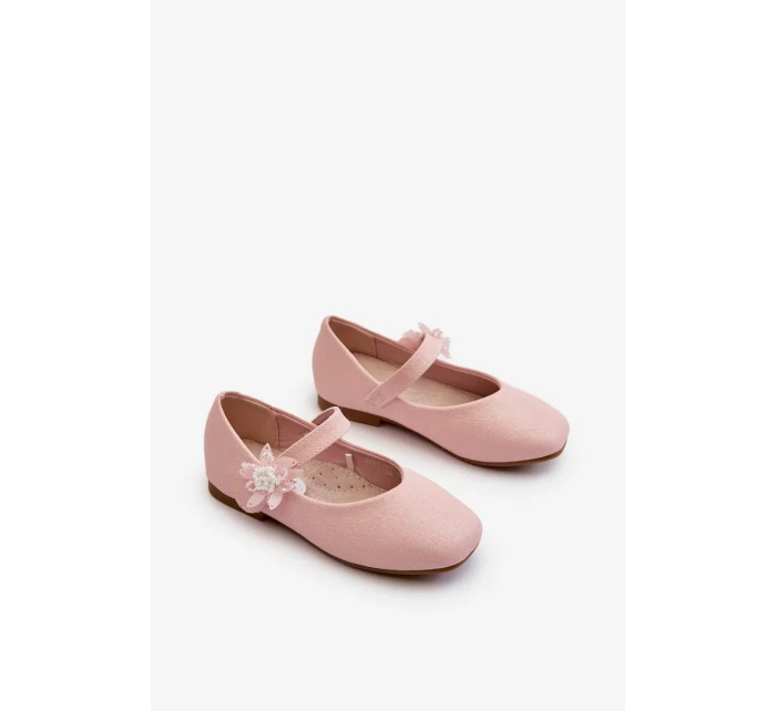 Detské trblietavé balerínky so zapínaním na suchý zips, ružové Jeylin Detské trblietavé balerínky so zapínaním na suchý zips, ružové Jeylin