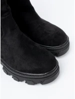 Luxusní kotníčkové boty dámské černé platforma Luxusní kotníčkové boty dámské černé platforma