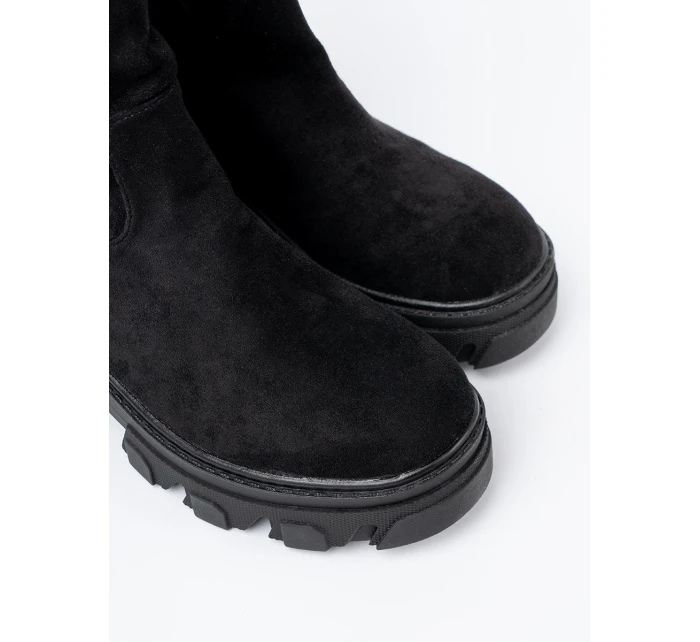 Luxusní kotníčkové boty dámské černé platforma Luxusní kotníčkové boty dámské černé platforma