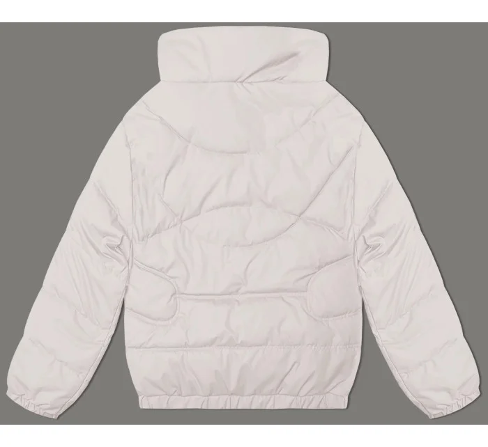 Prešívaná bunda so stojačikom Miss TiTi ecru (2481)