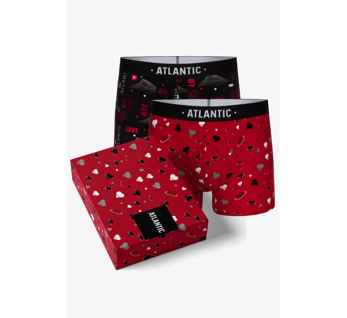 Pánske boxerky 2GMH-013 čierno-červený - Atlantic