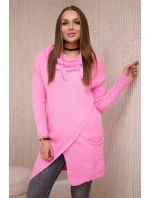 Sveter s obálkou dole svetlo ružový