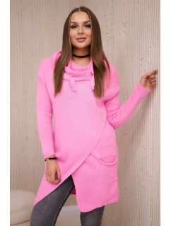 Sveter s obálkou dole svetlo ružový