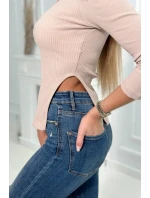 Blúzka s buffovými rukávmi tmavo béžová