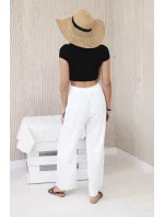 Kalhoty se širokými nohavicemi ecru Kalhoty se širokými nohavicemi ecru