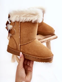 Dětské Teplé Sněhule Semišové s Béžove model 21597985 - Boto