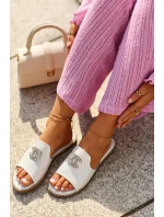 Elegantné dámske lesklé papuče s ornamentom S.Barski Silver