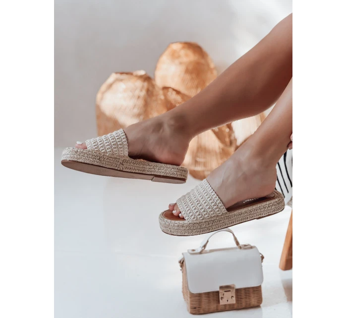 Dámske žabky PLAZENTA beige FashionStreet ZY0878