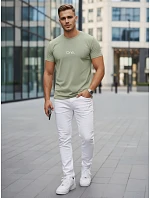Pánske zelené bavlnené tričko s potlačou FashionStreet NX5125R Pánske zelené bavlnené tričko s potlačou FashionStreet NX5125R