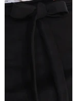 569-2 Semišová sukňa s viazaním - ČIERNA