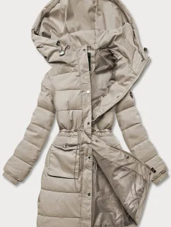 Dámska béžová páperová zimná bunda (CAN-865)